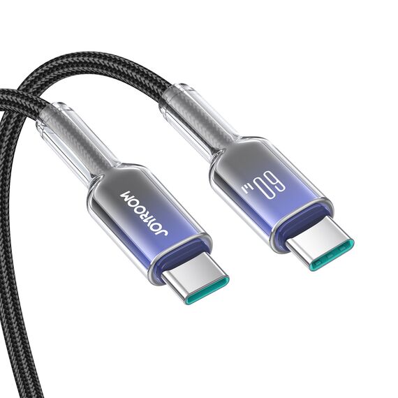 Joyroom S-A42 Crystal-Clear Series 60W USB-C - USB-C cable 1.2m - black - Cables & Adapters - Cables & Accessories - Techbox