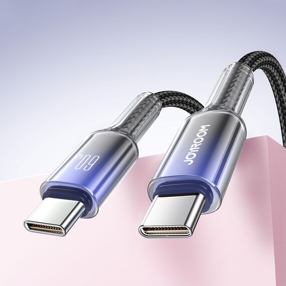 Joyroom S-A42 Crystal-Clear Series 60W USB-C - USB-C cable 1.2m - black - Cables & Adapters - Cables & Accessories - Techbox