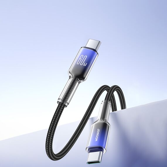 Joyroom S-A42 Crystal-Clear Series 60W USB-C - USB-C cable 1.2m - black - Cables & Adapters - Cables & Accessories - Techbox