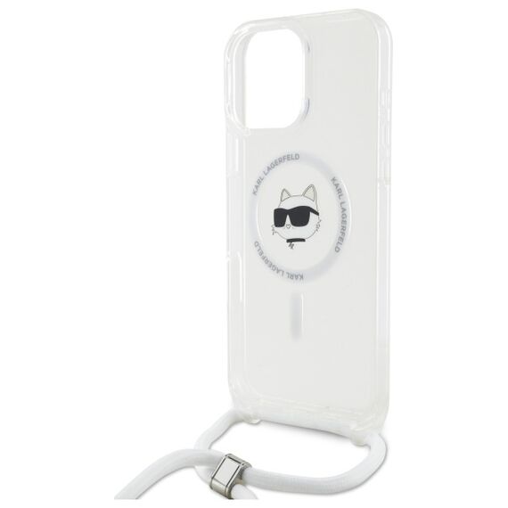 Karl Lagerfeld KLHMP16XHCCHNT iPhone 16 Pro Max 6.9" hardcase transparent IML Choupette Head &amp; Cord Magsafe - Apple Cases - Cases - Techbox