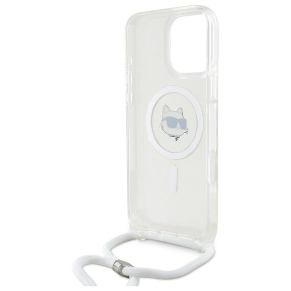 Karl Lagerfeld KLHMP16XHCCHNT iPhone 16 Pro Max 6.9" hardcase transparent IML Choupette Head &amp; Cord Magsafe - Apple Cases - Cases - Techbox