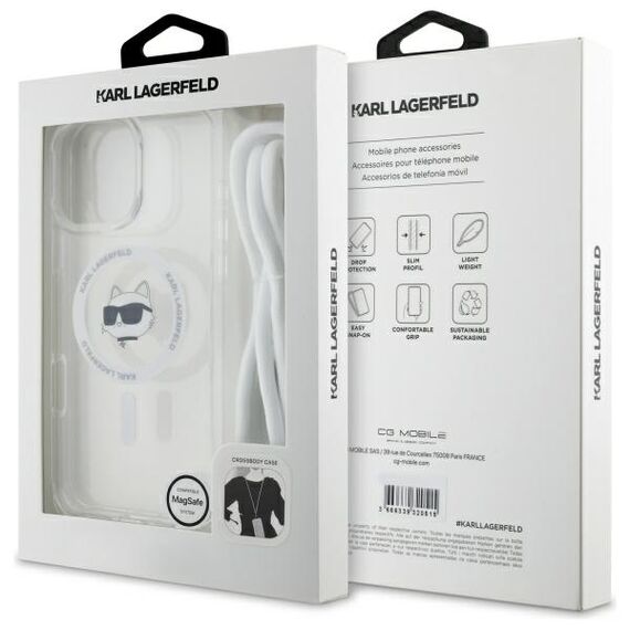 Karl Lagerfeld IML Choupette Head &amp; Cord Magsafe iPhone 16 Pro Case - Clear | Techbox