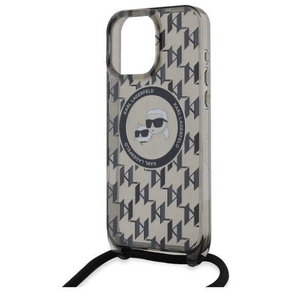 Karl Lagerfeld IML Crossbody Monogram Karl &amp; Choupette Head MagSafe Case for iPhone 16 Pro Max - Black | Techbox