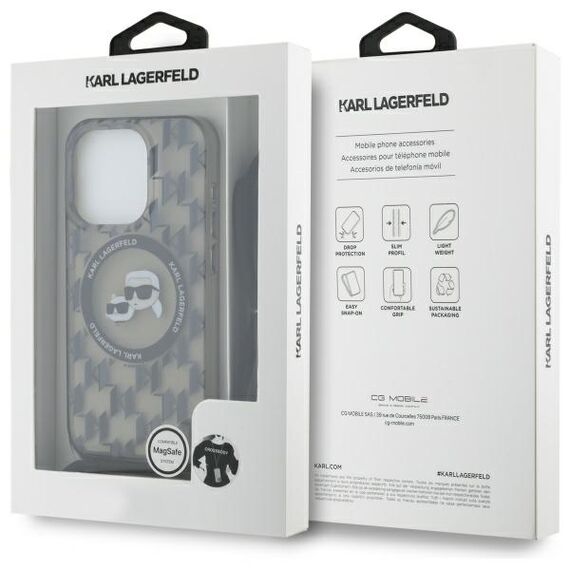 Karl Lagerfeld IML Crossbody Monogram Karl &amp; Choupette Head MagSafe Case for iPhone 16 Pro Max - Black | Techbox
