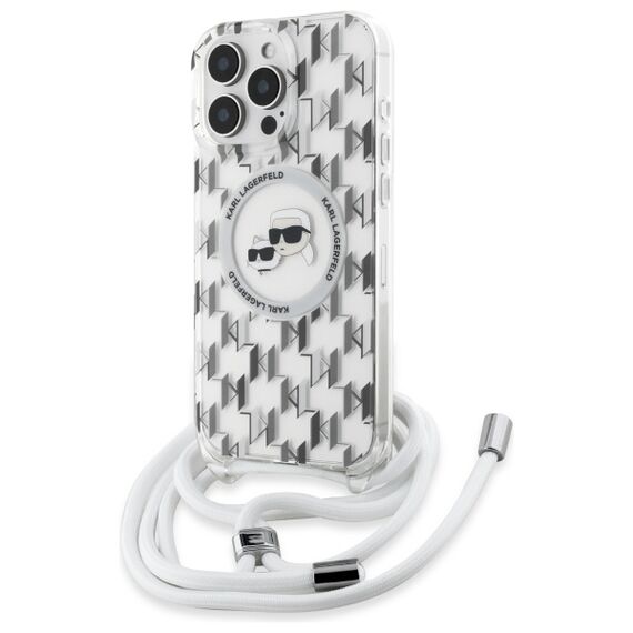 Karl Lagerfeld KLHMP16XHCKCKLCT iPhone 16 Pro Max 6.9" transparent hardcase IML Crossbody Monogram Karl &amp; Choupette Head MagSafe - Apple Cases - Cases - Techbox