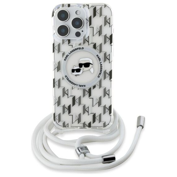 Karl Lagerfeld KLHMP16XHCKCKLCT iPhone 16 Pro Max 6.9" transparent hardcase IML Crossbody Monogram Karl &amp; Choupette Head MagSafe - Apple Cases - Cases - Techbox