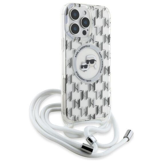 Karl Lagerfeld KLHMP16XHCKCKLCT iPhone 16 Pro Max 6.9" transparent hardcase IML Crossbody Monogram Karl &amp; Choupette Head MagSafe - Apple Cases - Cases - Techbox