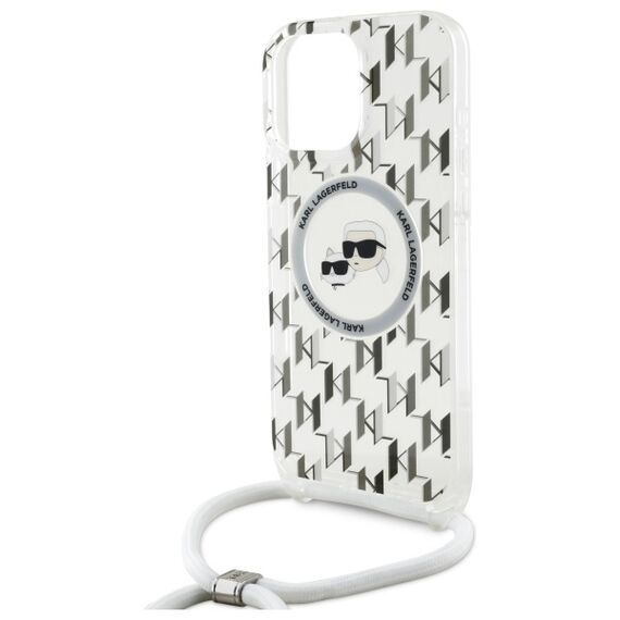 Karl Lagerfeld KLHMP16XHCKCKLCT iPhone 16 Pro Max 6.9" transparent hardcase IML Crossbody Monogram Karl &amp; Choupette Head MagSafe - Apple Cases - Cases - Techbox