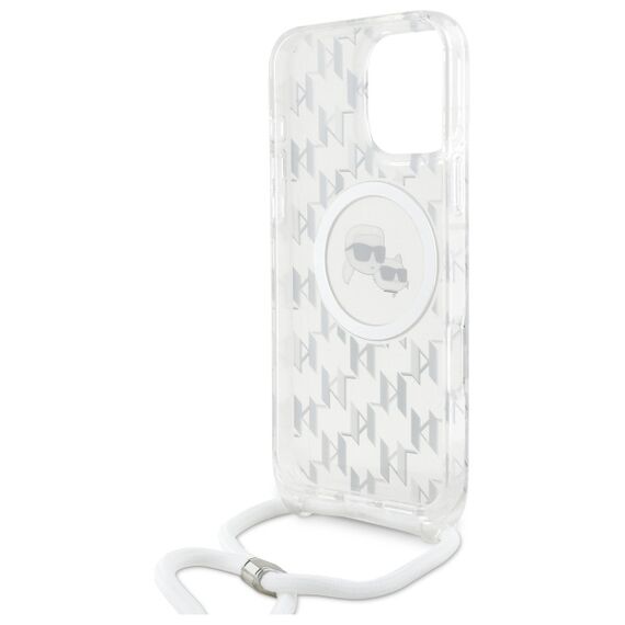 Karl Lagerfeld KLHMP16XHCKCKLCT iPhone 16 Pro Max 6.9" transparent hardcase IML Crossbody Monogram Karl &amp; Choupette Head MagSafe - Apple Cases - Cases - Techbox