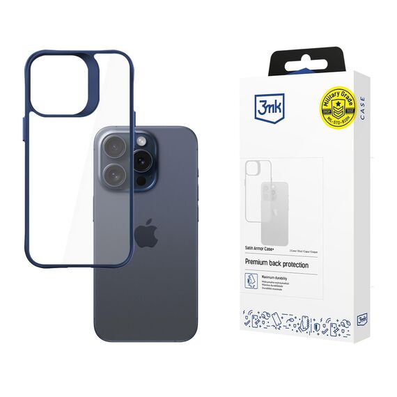 3mk Satin Armor Case+ Blue for Apple iPhone 15 Pro - transparent - Uncategorized Cases (2) - Cases - Techbox