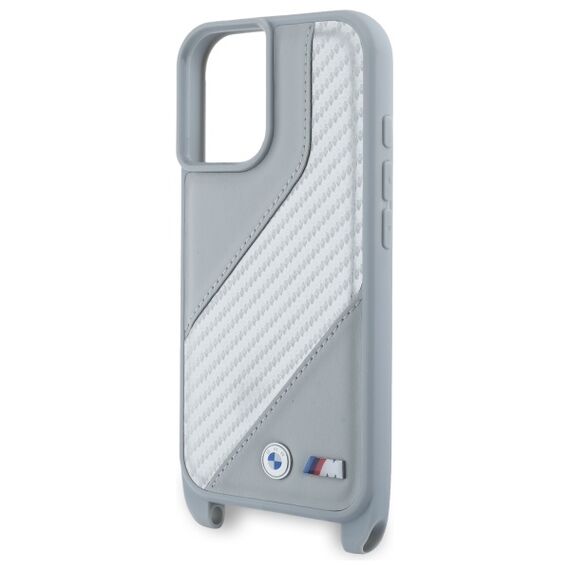 BMW BMHCP16S23PSCCG iPhone 16 6.1" gray/gray hardcase M Edition Carbon Stripe &amp; Strap - Apple Cases - Cases - Techbox
