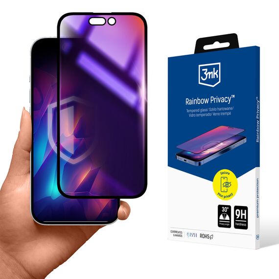 Privacy Tempered Glass 3mk Rainbow Privacy for Apple iPhone 16 Plus | Techbox