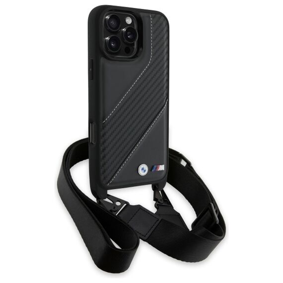 BMW M Edition Carbon Stripe &amp; Strap Case for iPhone 16 Pro Max - Black | Techbox