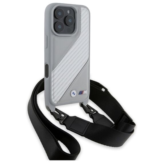 BMW M Edition Carbon Stripe &amp; Strap iPhone 16 Pro Max Case - Gray | Techbox