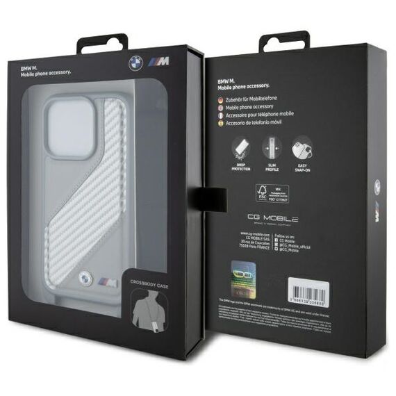 BMW M Edition Carbon Stripe &amp; Strap iPhone 16 Pro Max Case - Gray | Techbox