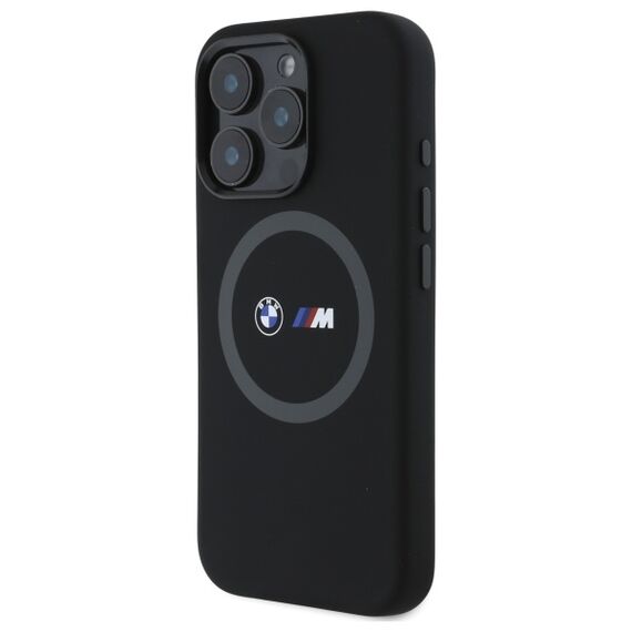 BMW BMHMP16X23SROK iPhone 16 Pro Max 6.9" black/black hardcase M Silicone Printed Ring MagSafe - Apple Cases - Cases - Techbox