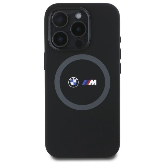 BMW BMHMP16X23SROK iPhone 16 Pro Max 6.9" black/black hardcase M Silicone Printed Ring MagSafe - Apple Cases - Cases - Techbox