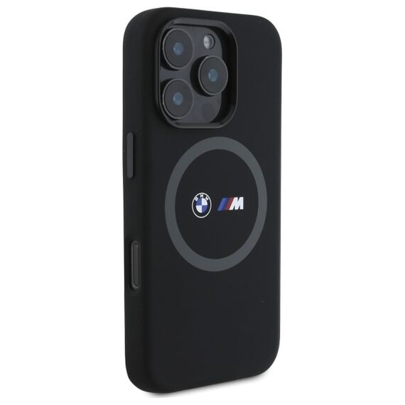 BMW BMHMP16X23SROK iPhone 16 Pro Max 6.9" black/black hardcase M Silicone Printed Ring MagSafe - Apple Cases - Cases - Techbox