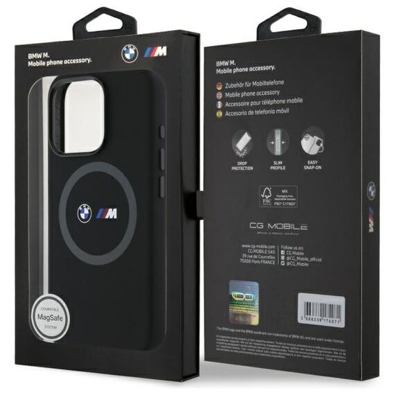 BMW BMHMP16X23SROK iPhone 16 Pro Max 6.9" black/black hardcase M Silicone Printed Ring MagSafe - Apple Cases - Cases - Techbox