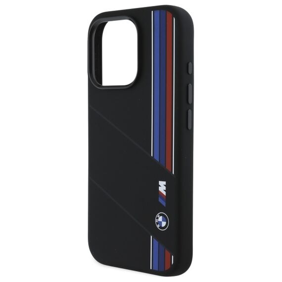 BMW BMHMP16L23SCUK iPhone 16 Pro 6.3" black/black hardcase Silicone Cut Tricolor Lines MagSafe - Apple Cases - Cases - Techbox