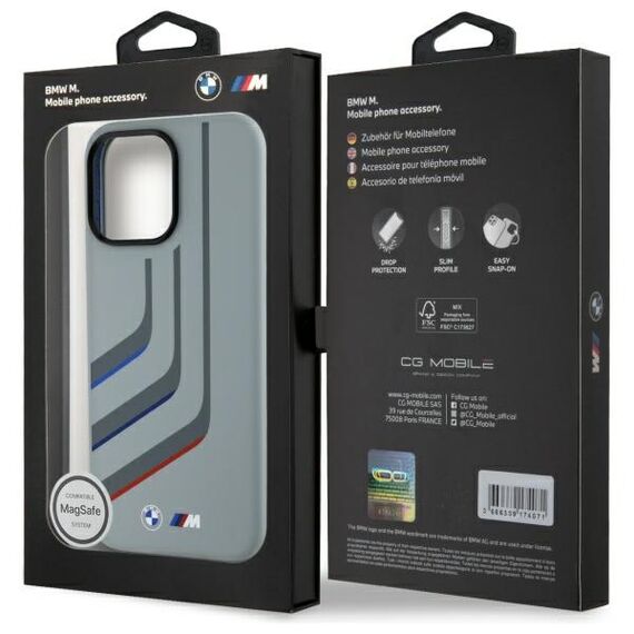 BMW BMHMP16X23SLIG iPhone 16 Pro Max 6.9" gray/gray hardcase Silicone Turning Lines MagSafe - Apple Cases - Cases - Techbox