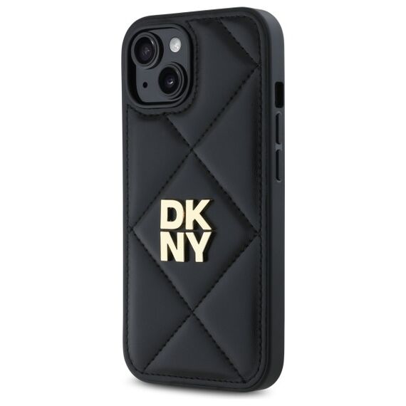 DKNY Quilted Stack Logo iPhone 15 Case - Black | Techbox