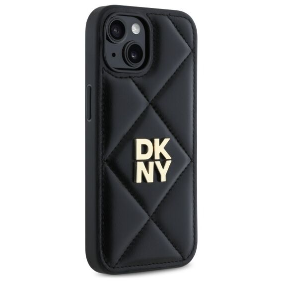 DKNY Quilted Stack Logo iPhone 15 Case - Black | Techbox