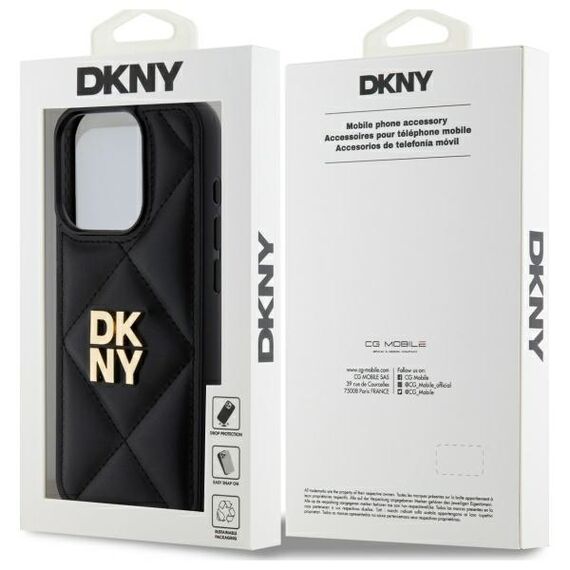 DKNY Quilted Stack Logo iPhone 15 Pro Max Case - Black | Techbox