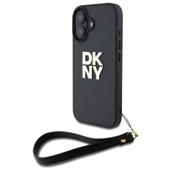 DKNY Wrist Strap Stock Logo iPhone 16 Case - Black | Techbox