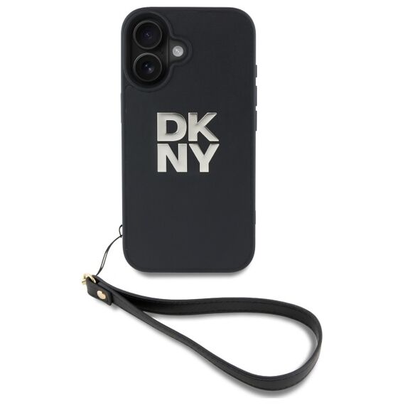 DKNY Wrist Strap Stock Logo iPhone 16 Case - Black | Techbox