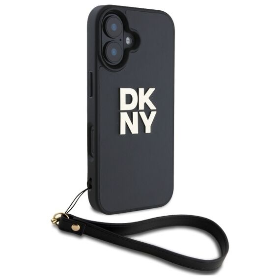 DKNY Wrist Strap Stock Logo iPhone 16 Case - Black | Techbox