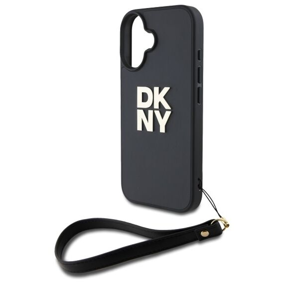 DKNY Wrist Strap Stock Logo iPhone 16 Case - Black | Techbox