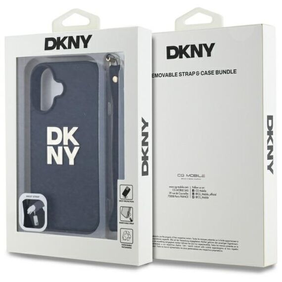 DKNY Wrist Strap Stock Logo iPhone 16 Case - Black | Techbox