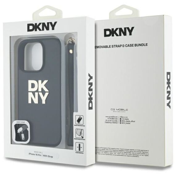 DKNY Wrist Strap Stock Logo iPhone 16 Pro Max Case - Black | Techbox
