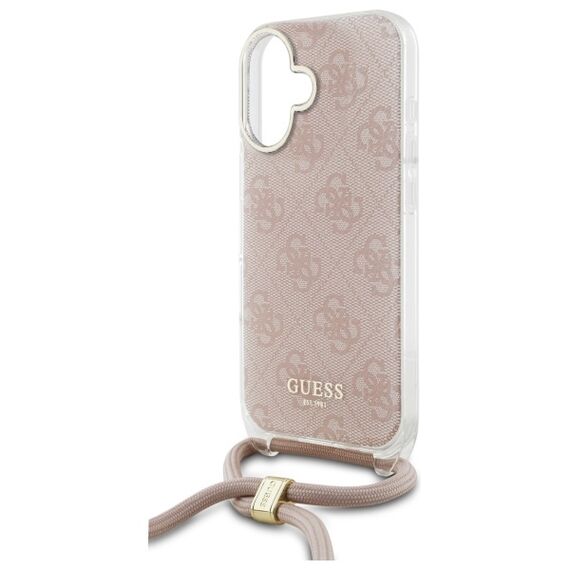 Guess Crossbody Cord 4G Print iPhone 16 Case - Pink | Techbox