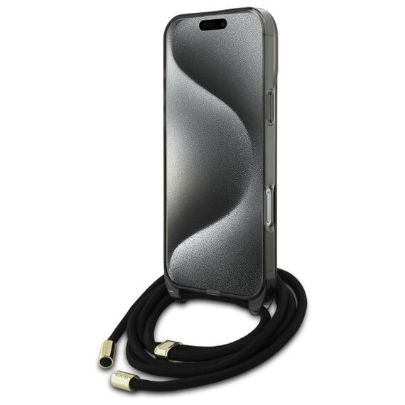 Guess GUHMP16LHCTSGNSK iPhone 16 Pro 6.3" black/black hardcase Crossbody Cord Script MagSafe - Apple Cases - Cases - Techbox