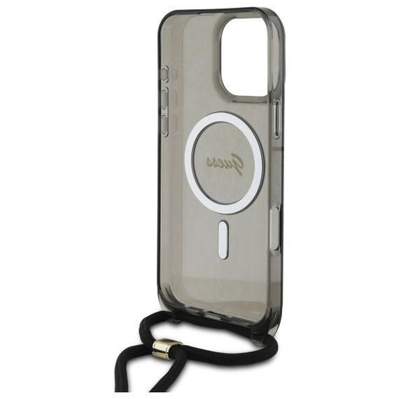 Guess GUHMP16LHCTSGNSK iPhone 16 Pro 6.3" black/black hardcase Crossbody Cord Script MagSafe - Apple Cases - Cases - Techbox