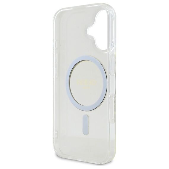 Guess GUHMP16MHFGERET iPhone 16 Plus 6.7" transparent hardcase IML Glitter Circle MagSafe