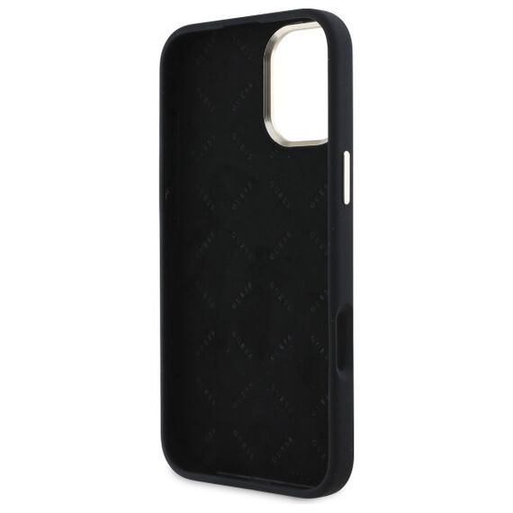 Guess Silicone Logo Strass 4G Case for iPhone 16 - Black | Techbox