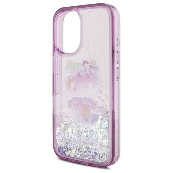 Hello Kitty Liquid Glitter 50TH Anniversary Party iPhone 16 Case - Purple | Techbox