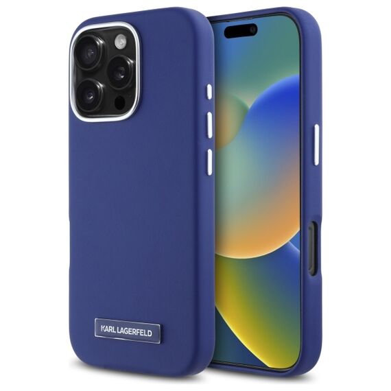 Karl Lagerfeld KLHMP16XPGMSRPB iPhone 16 Pro Max 6.9" blue/blue hardcase FW Metal Plate MagSafe - Apple Cases - Cases - Techbox