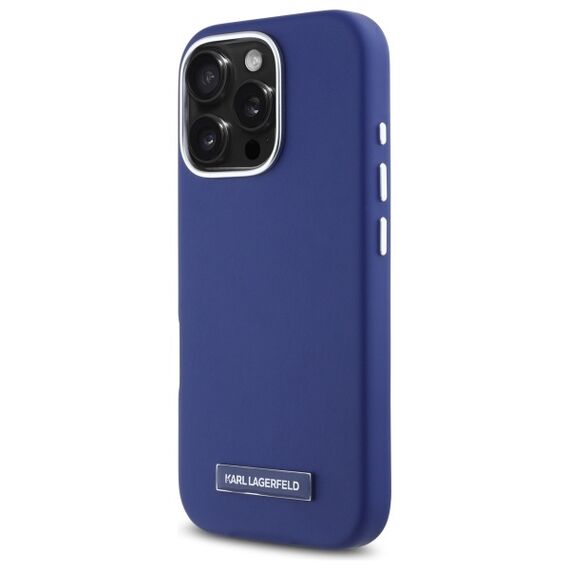 Karl Lagerfeld KLHMP16XPGMSRPB iPhone 16 Pro Max 6.9" blue/blue hardcase FW Metal Plate MagSafe - Apple Cases - Cases - Techbox