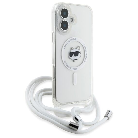 Karl Lagerfeld KLHMP16SHCCHNT iPhone 16 6.1" hardcase transparent IML Choupette Head &amp; Cord Magsafe - Apple Cases - Cases - Techbox