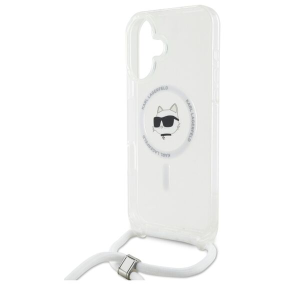 Karl Lagerfeld KLHMP16SHCCHNT iPhone 16 6.1" hardcase transparent IML Choupette Head &amp; Cord Magsafe - Apple Cases - Cases - Techbox