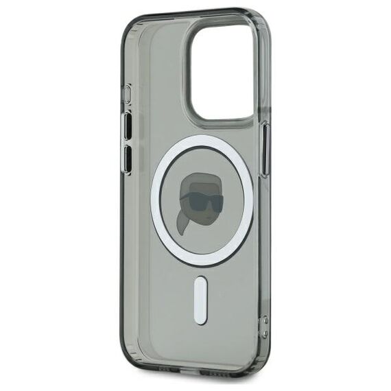 Karl Lagerfeld KLHMP15LHLSKIK iPhone 15 Pro 6.1" black/black hardcase IML Metal Karl Head MagSafe