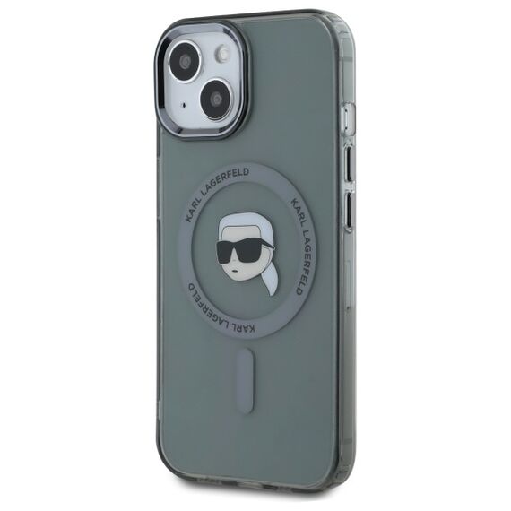Karl Lagerfeld KLHMP15SHLSKIK iPhone 15 6.1" black/black hardcase IML Metal Karl Head MagSafe