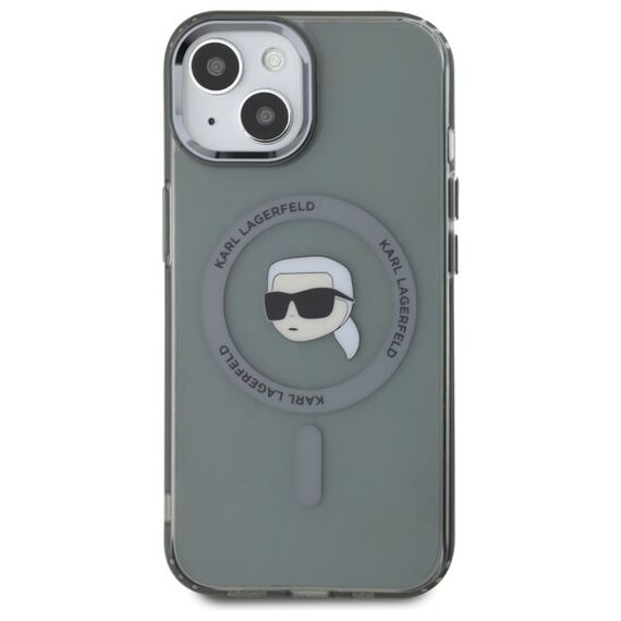 Karl Lagerfeld KLHMP15SHLSKIK iPhone 15 6.1" black/black hardcase IML Metal Karl Head MagSafe