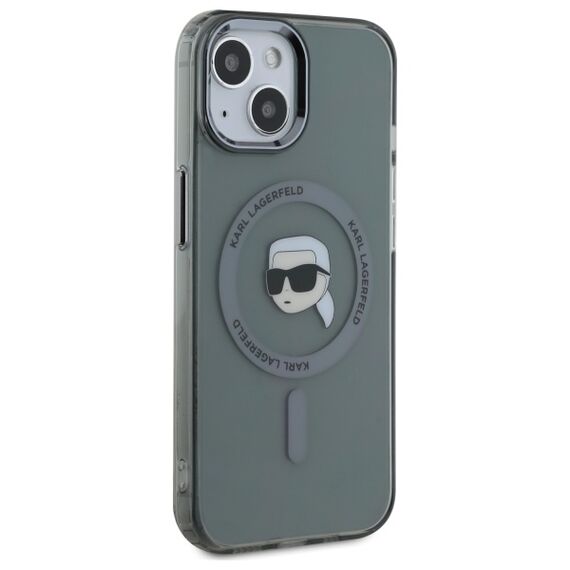 Karl Lagerfeld KLHMP15SHLSKIK iPhone 15 6.1" black/black hardcase IML Metal Karl Head MagSafe