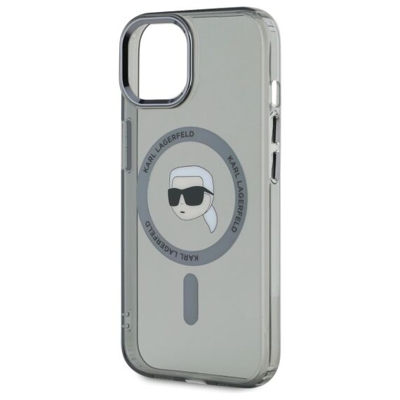 Karl Lagerfeld KLHMP15SHLSKIK iPhone 15 6.1" black/black hardcase IML Metal Karl Head MagSafe