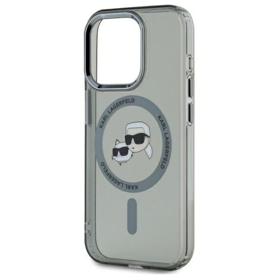 Karl Lagerfeld KLHMP15XHLSKCK iPhone 15 Pro Max 6.7" black/black hardcase IML Metal Karl&amp;Choupette Head MagSafe